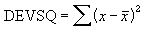 DEVSQ函数