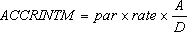 ACCRINTM 的计算公式