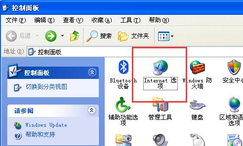 控制面板中的Internet 选项
