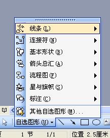 使用快捷键显示工具栏上的“自选图形”