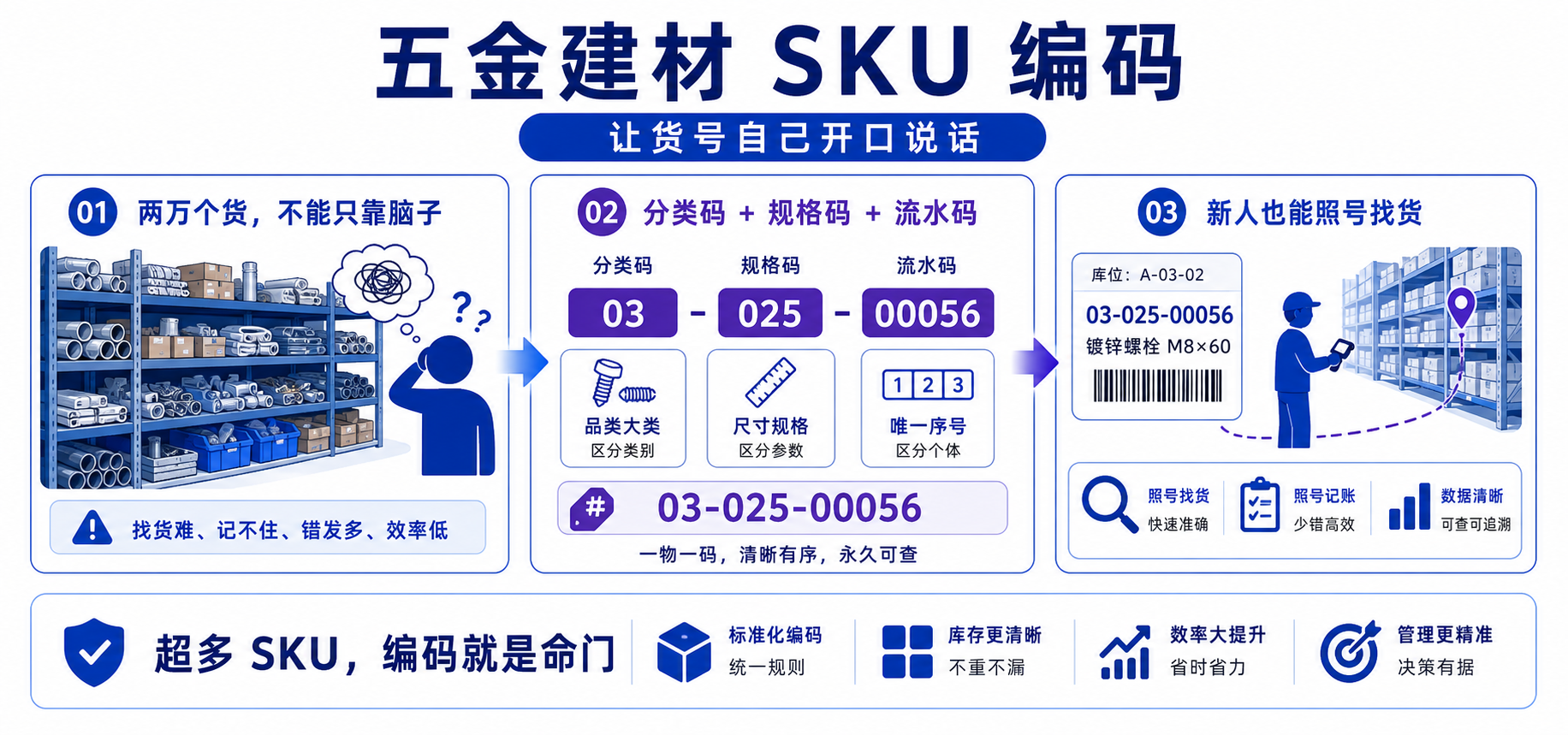五金 / 建材：超多 SKU 怎么编码？一篇讲透「会说话的货号」三段式